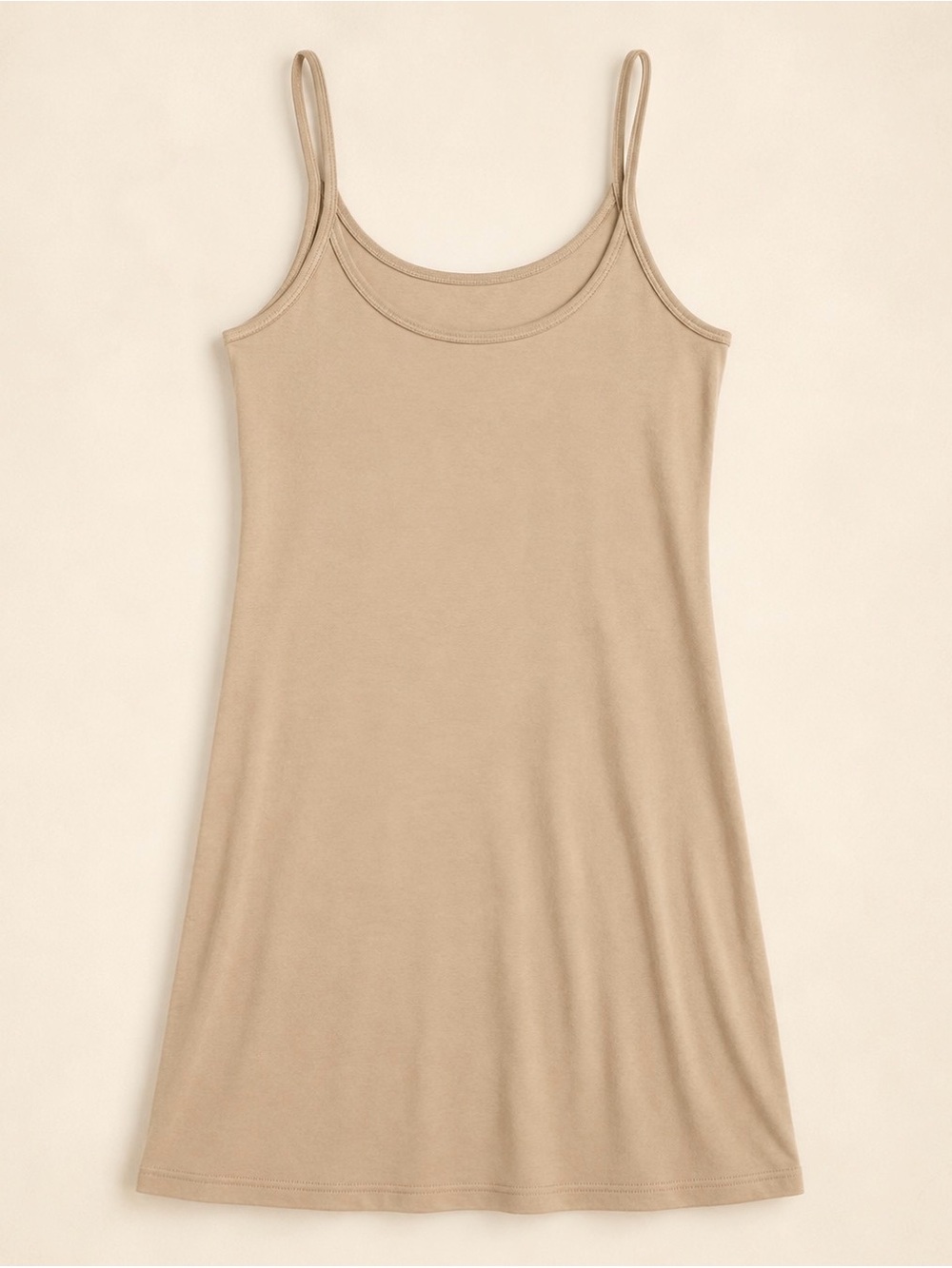 Calypso St. Barth Beige Long Camisole Tank Tunic Size S Stretch Cotton Peru